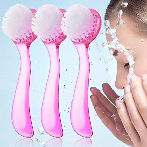 Facial Cleansing Brush Face Scrub, pack of 3, pink