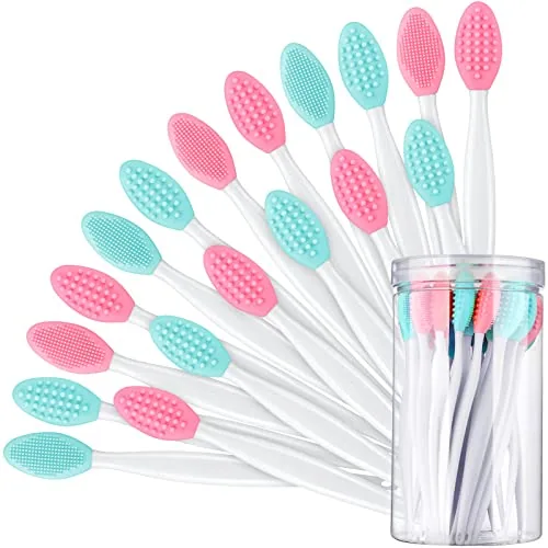Silicone Lip Scrub Brush Container, pack of 24, pink