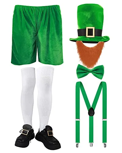 St Patrick Day Costume Leprechaun, pack of 7, gold