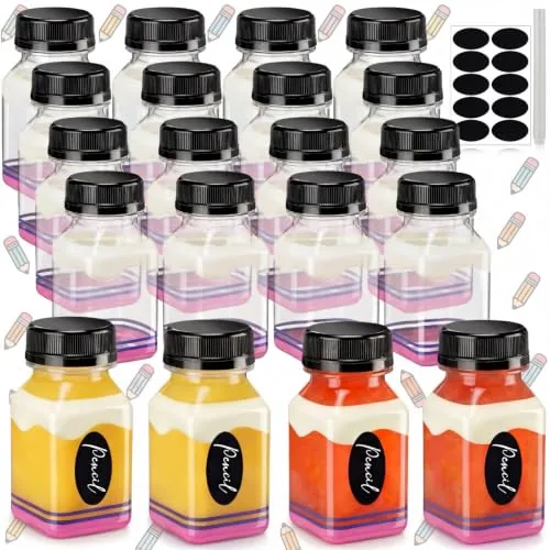 Back School Juice Bottles Cap, 4 oz, pack of 20