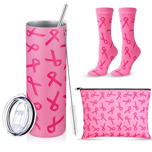 Breast Cancer Awareness Survivor Tumbler, pink