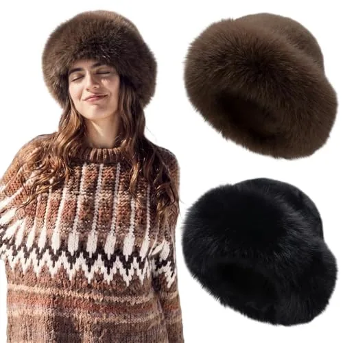 Winter Faux Fur Bucket Hat, pack of 2
