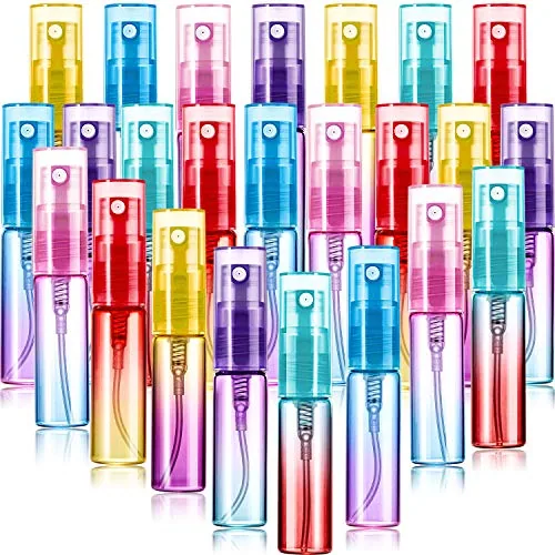 Mini Perfume Spray Bottles Colorful, 4 ml, pack of 24