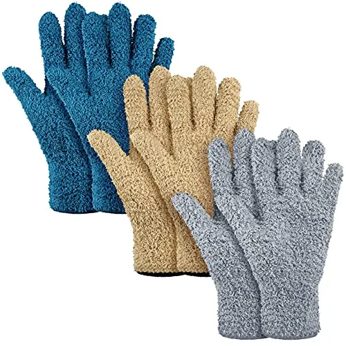 Microfiber Dusting Gloves Plants Leaf, 3 pairs
