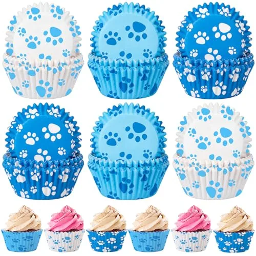Paw Bone Cupcake Liners Dog, pack of 200, blue