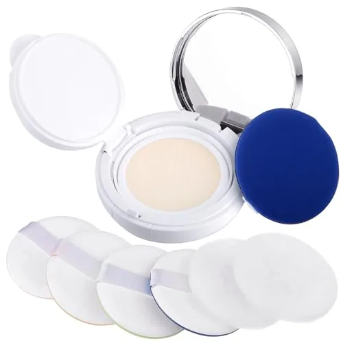 Silver Empty Cushion Compact Mirror, 0.5oz, pack of 7, silver