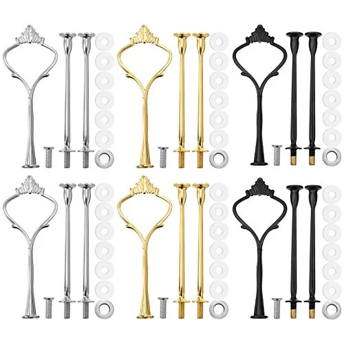 Tier Cake Stand Hardware Tiered, pack of 6 sets, black