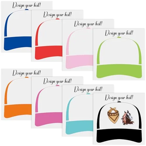 Truck Hat Template Palette Colorful, pack of 8