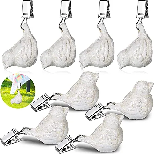 Tablecloth Weights Cast Iron Clip, pack of 8, white
