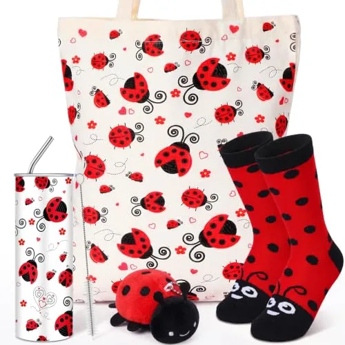 Christmas Ladybug Basket Stuff, pack of 4