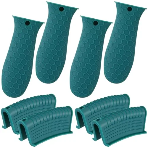 Silicone Cast Iron Handle Cover, pack of 8, green