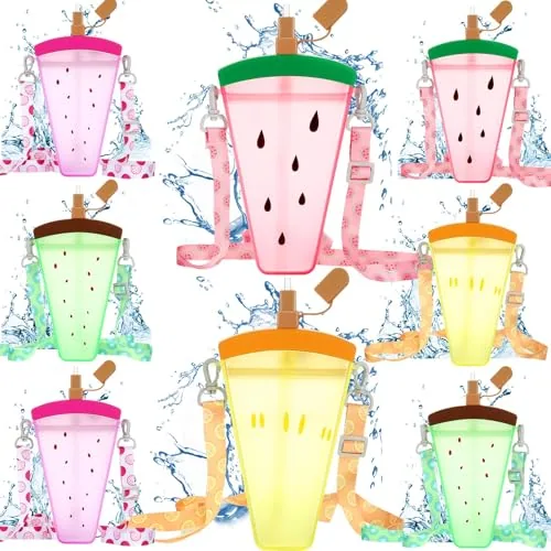 Cute Water Bottles Straw Kawaii, 10.8oz, pack of 8