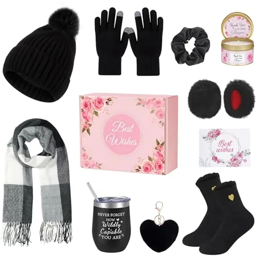 Valentine Basket Knitted Winter Beanie, pack of 11, black