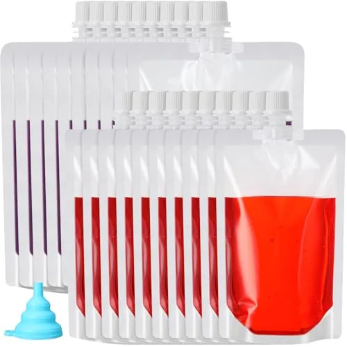 Plastic Liquid Pouch Reusable Juice, 8 oz, pack of 150