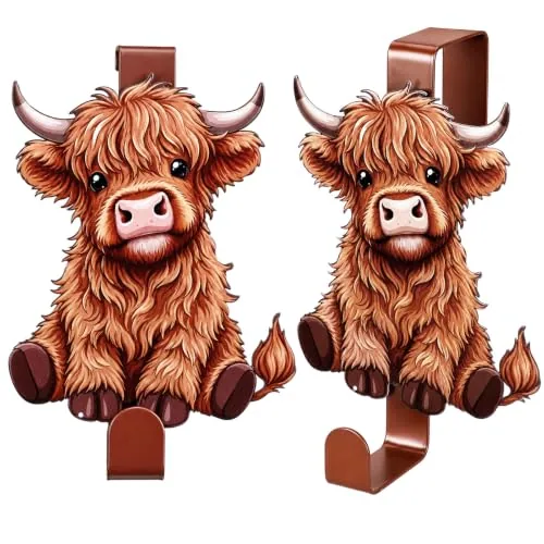 Highland Cow Over Door Hooks, pack of 2