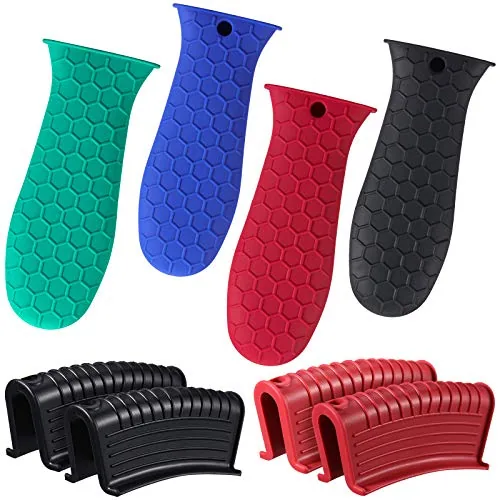 Silicone Cast Iron Handle Cover, pack of 8, blue