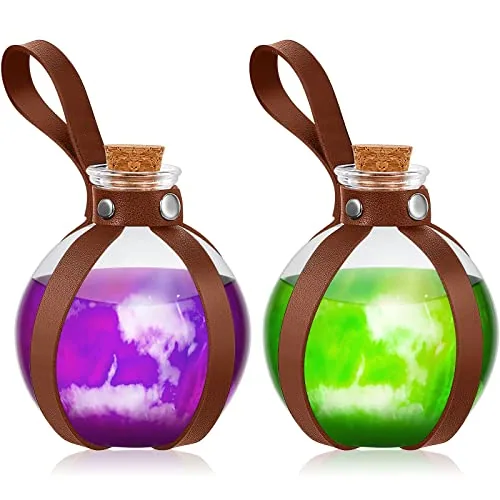 Halloween Glass Potion Bottles Belt, pack of 2, brown