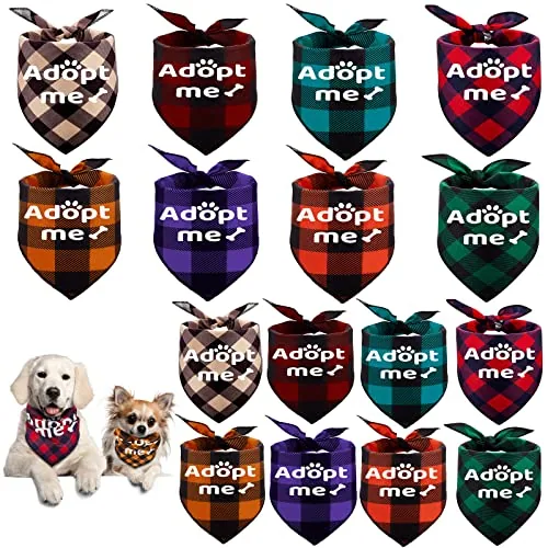 Christmas Adopt Me Dog Bandanas, pack of 16