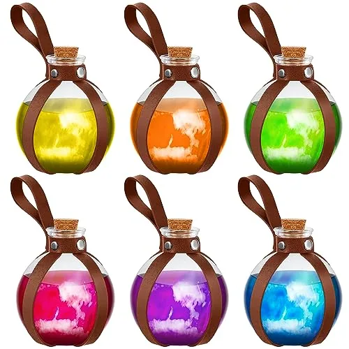 Halloween Glass Potion Bottles Cork, pack of 6, brown