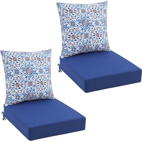 Outdoor Deep Seating Cushions, 24 in, pack of 2 sets