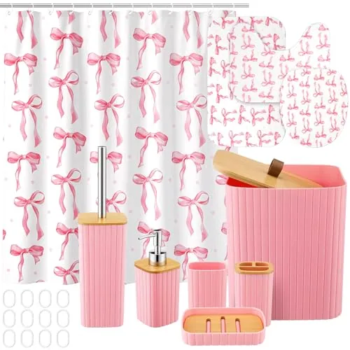 Pink Bow Coquette Bathroom, pack of 10, pink