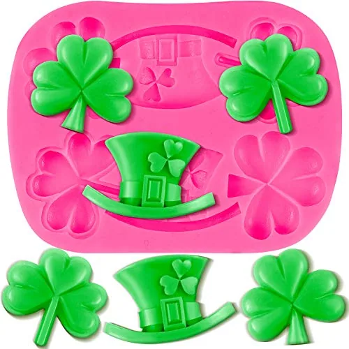 Shamrocks Silicone Mold St Patrick, pink