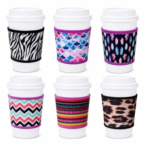 Cup Sleeves Reusable Insulated Coffee, 16oz, pack of 6