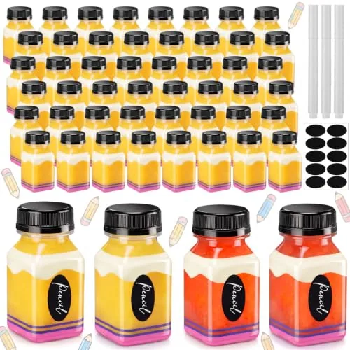 Back School Juice Bottles Cap, 4 oz, pack of 50
