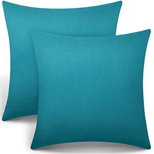 Waterproof Outdoor Throw Pillow Cover, 18x18inch, pack of 2, blue
