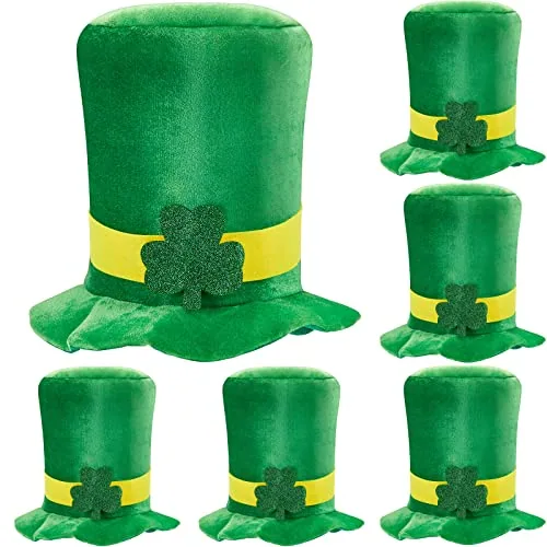 St Patricks Day Top Hat, pack of 6, green