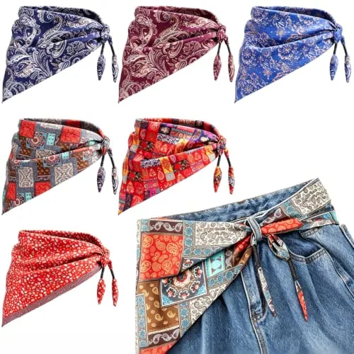 Triangular Skinny Waist Scarf Belt, pack of 6