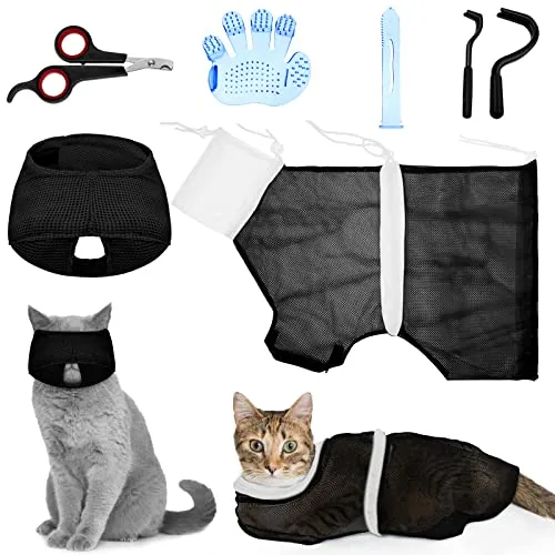 Cat Bathing Bag Grooming, pack of 5, black