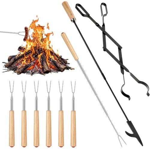 Smores Sticks Roasting Fire Poker, 32.6 in, pack of 8