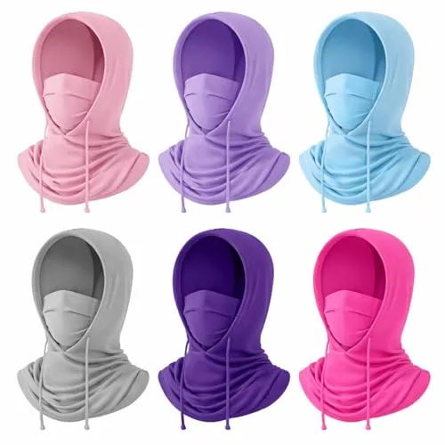 Summer Balaclava Uv Face Mask, pack of 6, pastel