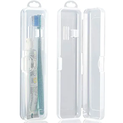 Toothbrush Case Container Travel, pack of 2, clear