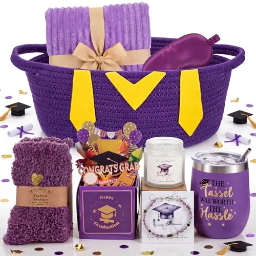 Purple Graduation Basket, purple
