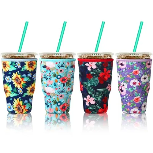 Large Iced Coffee Sleeve Cup, 32 oz, pack of 4
