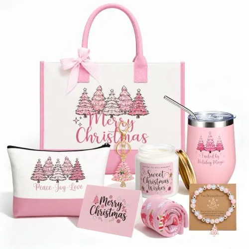 Pink Christmas Baskets, pack of 9, pink