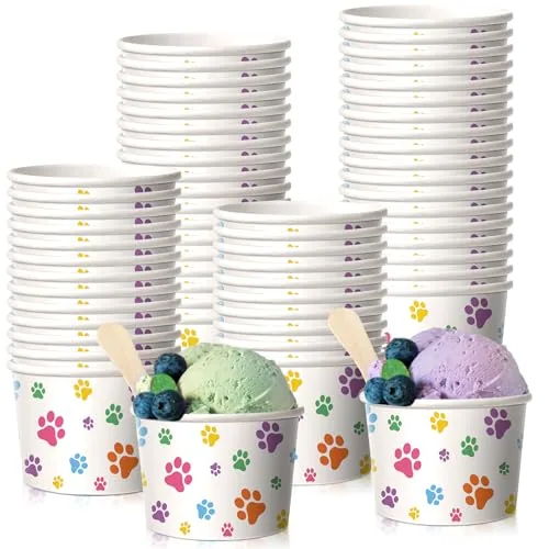 Paw Print Ice Cream Cups, 8 oz, pack of 200