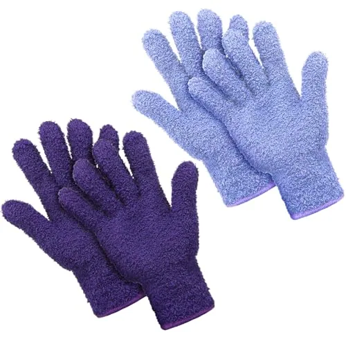 Microfiber Gloves Plants, 2 pairs, purple