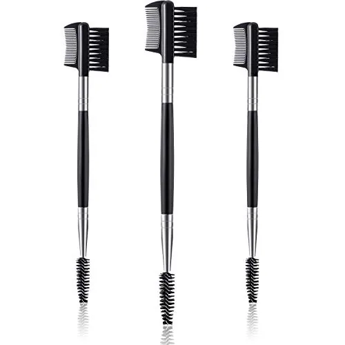 Eyebrow Brush Eyelash Comb Separator, pack of 3, black