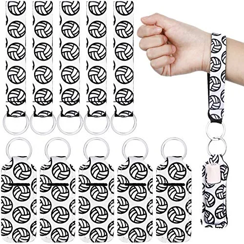 Volleyball Lipstick Holder Keychains Lanyard, pack of 20, white