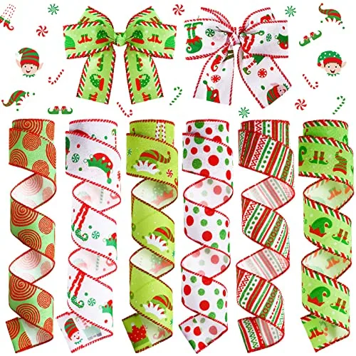 Rolls Yards Christmas Wired Edge, 2 in, pack of 6
