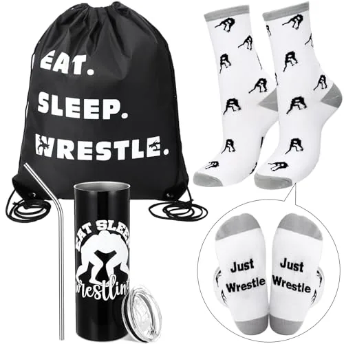 Christmas Wrestling Tumbler Socks Bag, 20 oz, pack of 3
