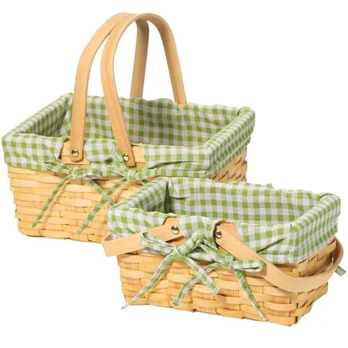 Picnic Basket Double Handles, pack of 2, white
