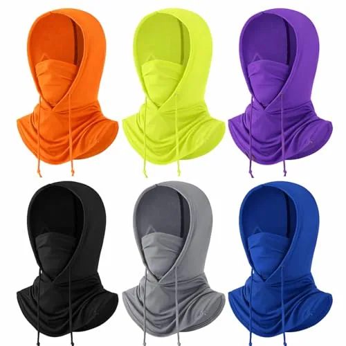 Summer Balaclava Uv Face Mask, pack of 6, bright
