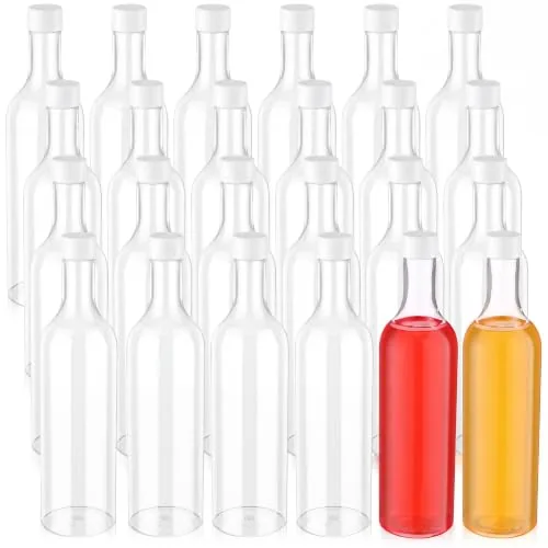 Plastic Wine Bottles Caps, 25 oz, pack of 24, white
