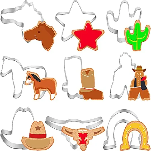 Cowboy Cookie Cutter Western, pack of 9