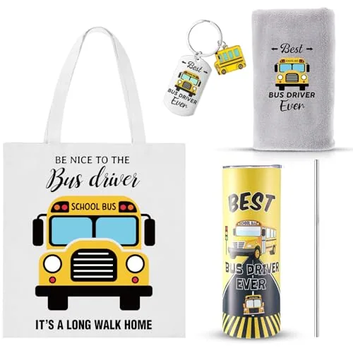 Bus Driver Tumbler Canvas Bag, 20 oz, pack of 4, white