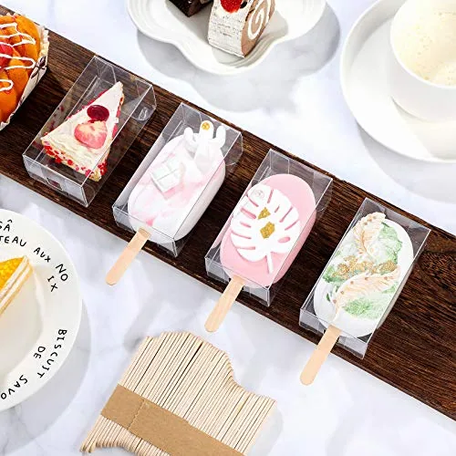 Cakesicle Boxes Wooden Sticks Summer, pack of 75